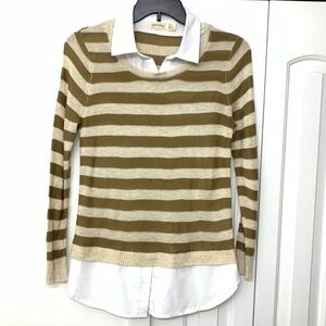 Faded glory Striped Long sleeve sweater top blouse Women's size S